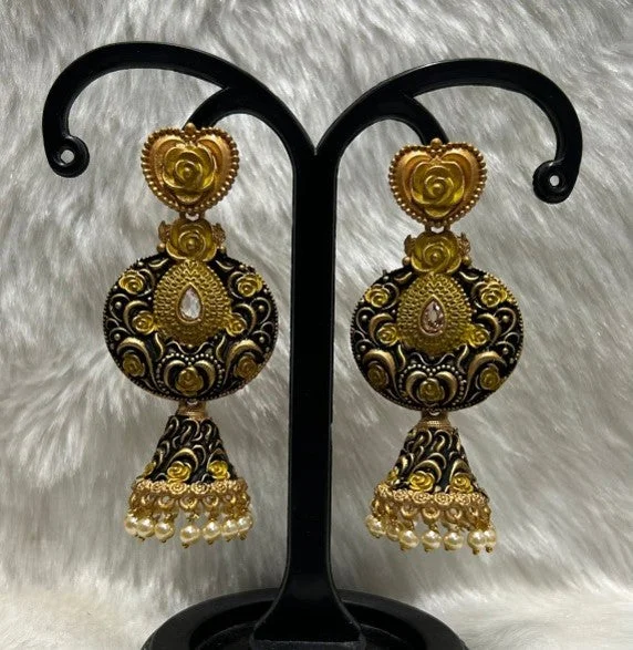 hoop earrings for women-Infinity Jewels Gold Plated Jhumki Earrings