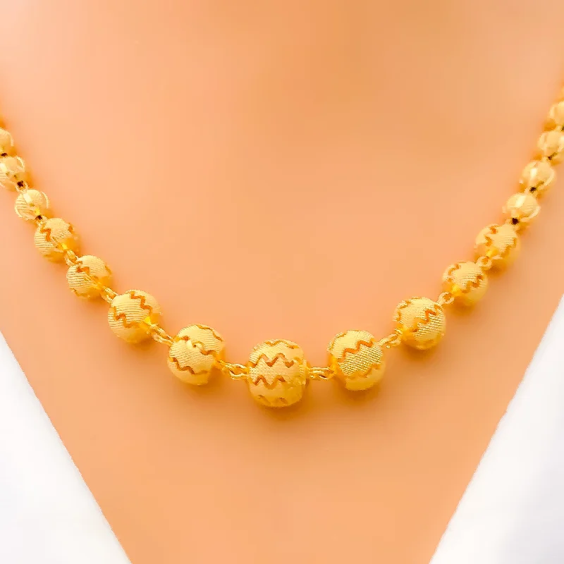 romantic necklaces for women-Contemporary Open Orb 22k Gold Necklace