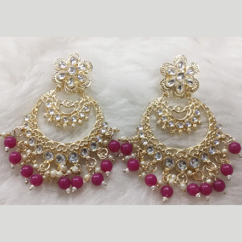 matching earrings for women-Khushboo Jewellers Gold Plated Dangler Earrings (Assorted Color)