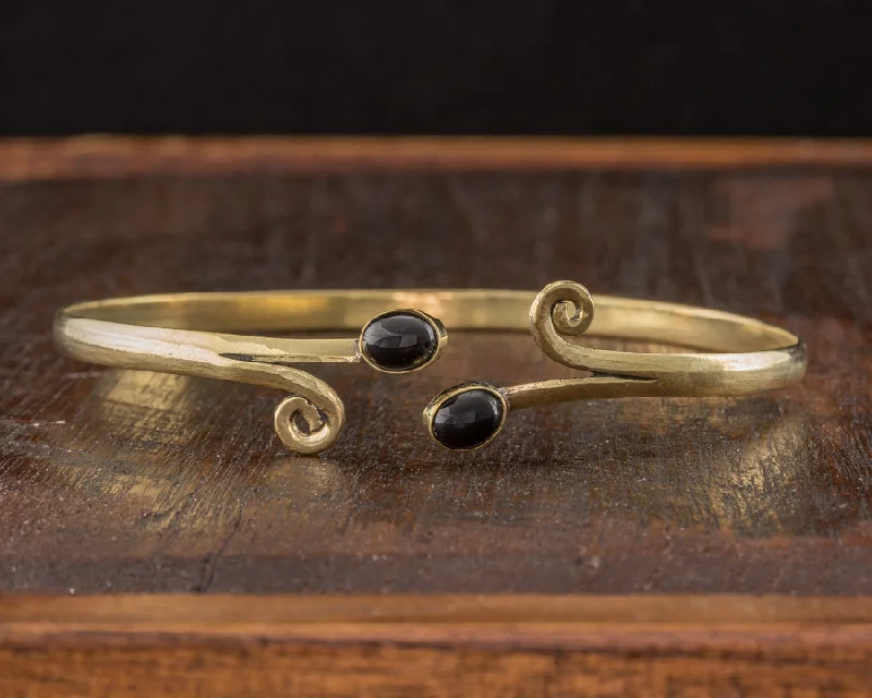 boho bangles for women-Winds of Onyx Arm Cuff