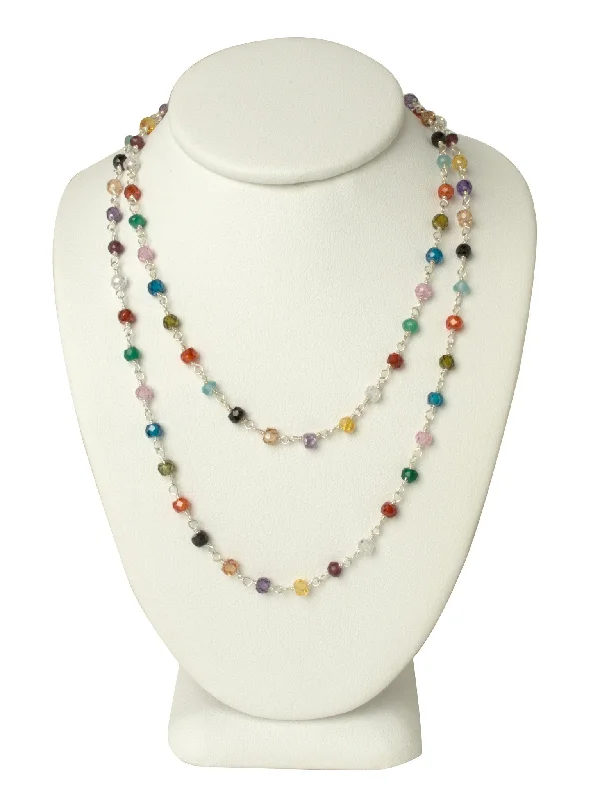 star necklaces for women-LONG Natural Multi Gemstone Necklace