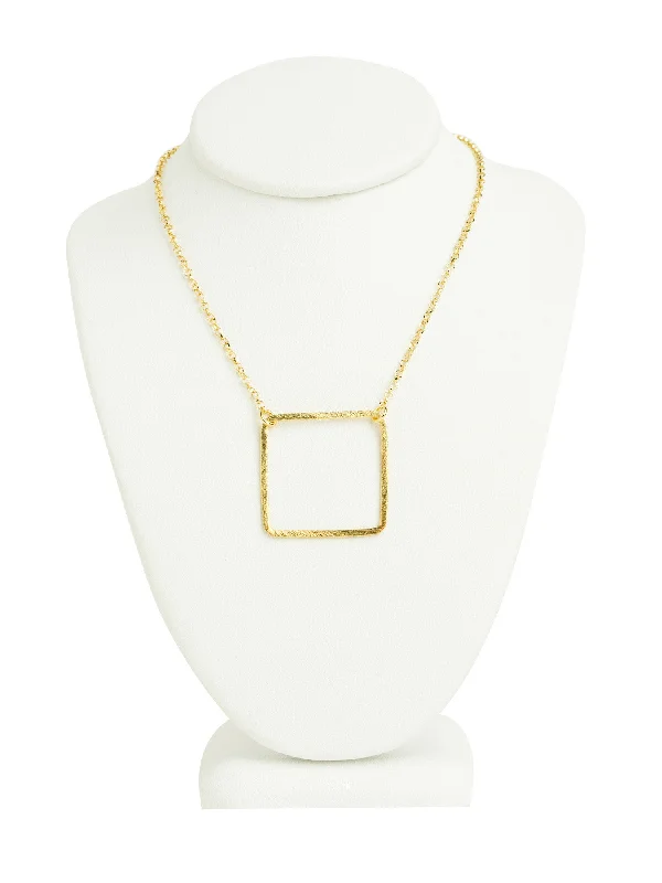 wedding necklaces for women-Large Square Necklace