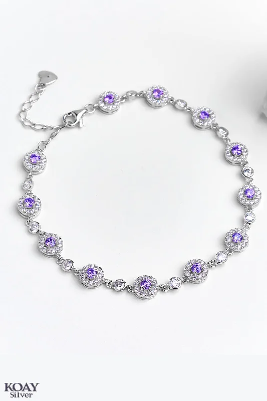 modern bangles for women-Circles Purple Bracelet