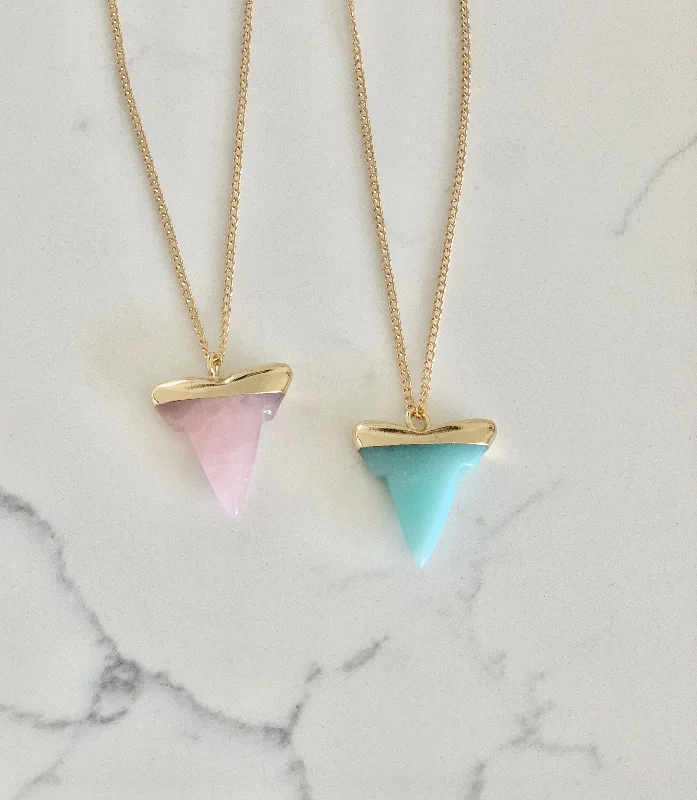 layered necklaces for women-Rocky Shark Tooth Necklace