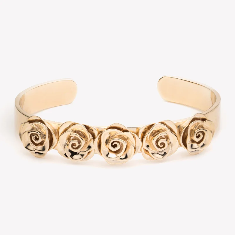 charm bangles for women-ROSE CORSAGE CUFF