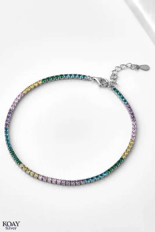 vintage bracelets for women-Colored Tennis (03) Bracelet