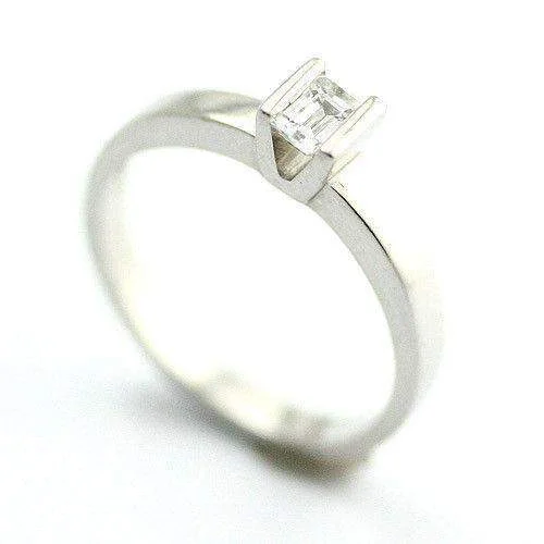 classic wedding engagement rings for women-Platinum Flawless Emerald Cut Diamond Engagement Ring 0.40ct