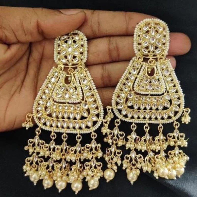 chandelier earrings for women-Lucentarts Jewellery Gold Plated Dangler Earrings