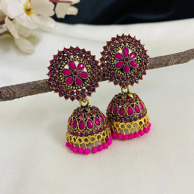 modern stud earrings for women-Subhag Alankar Pink Attractive Kundan earrings For Girls and Women