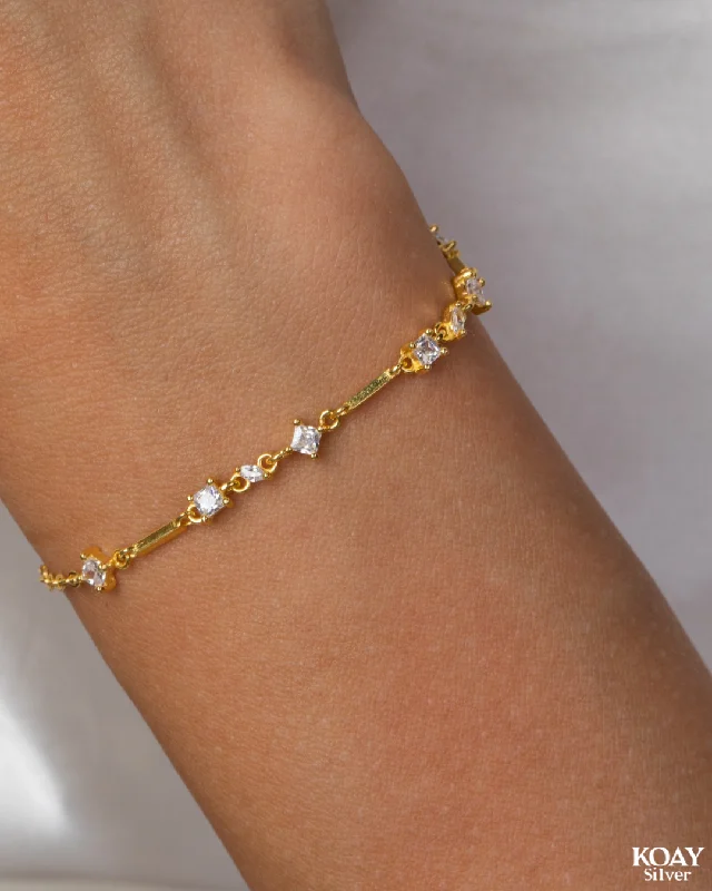 romantic bracelets for women-Zircon (011) Bracelet Gold Plated