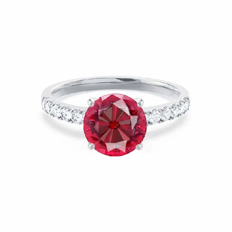 GISELLE - Chatham® Ruby & Diamond 950 Platinum Ring