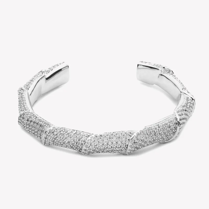 unique bracelets for women-PAVÉ SCROLL CUFF BRACELET