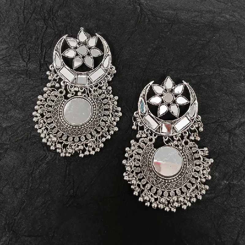 modern earrings for women-Bhavi Jewels Oxidised Plated Dangler Earrings