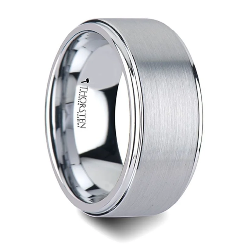 custom wedding engagement rings for women-OPTIMUS | Tungsten Ring Brush Center