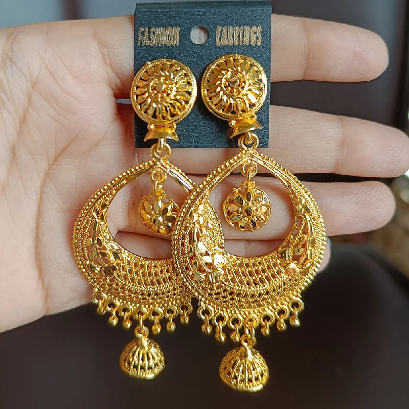 statement earrings for women-Mahavir Dye Gold Dangler  Earrings