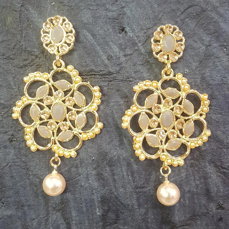 pearl earrings for women-Shreeji Gold Plated Dangler Earrings