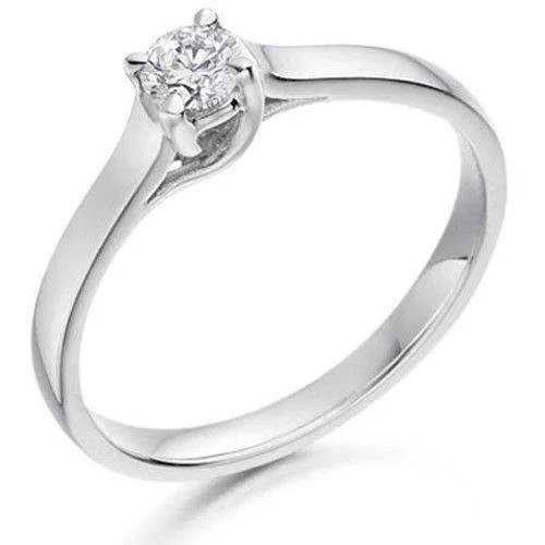 vintage-inspired engagement rings for women-0.20ct Round Diamond Engagement Ring - Various Metals Available - EN63R20