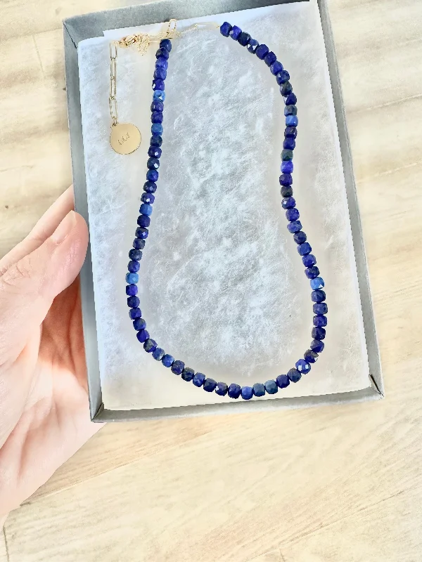 fashion necklaces for women-Stormy Seas Lapis Lazuli Necklace - Water Resistant