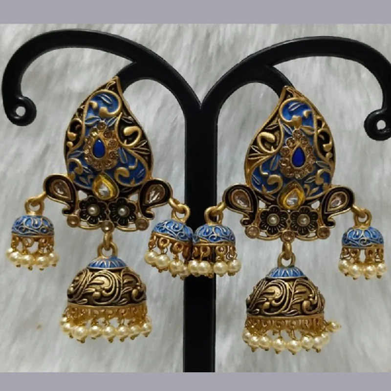 custom earrings for women-Infinity Jewels Gold Plated Jhumki Earrings