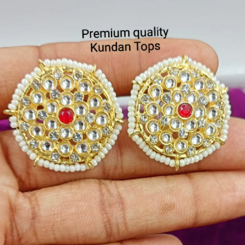 colorful earrings for women-Manisha Jewellery Gold Plated Kundan Stone Stud Earrings