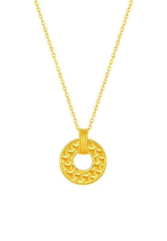 dainty gold necklaces for women-TOMEI Chasing Light Necklace, Yellow Gold 999 (5G)