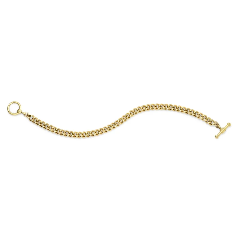 adjustable charm bracelets for women-Gold Filled Gold Curb Chain Bracelet