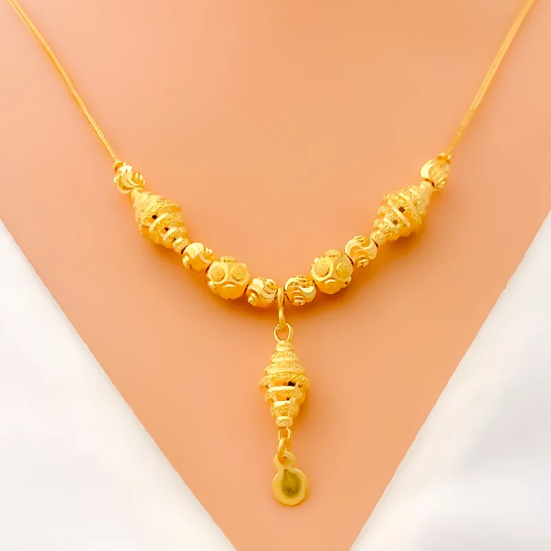 matching necklaces for women-Stylish Brilliant 21k Gold Necklace