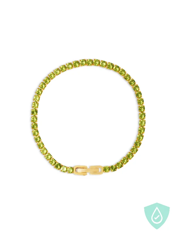 adjustable charm bracelets for women-Green Tennis Bracelet