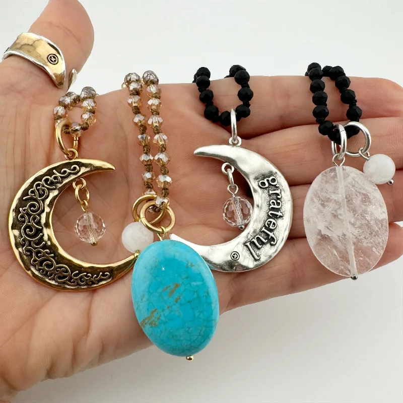 gemstone necklaces for women-GRATEFUL | CRESCENT MOON | Original Necklace