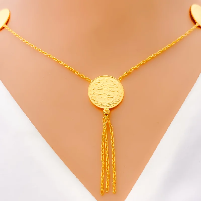 sapphire necklaces for women-Ethereal Tassel 22k Gold Necklace