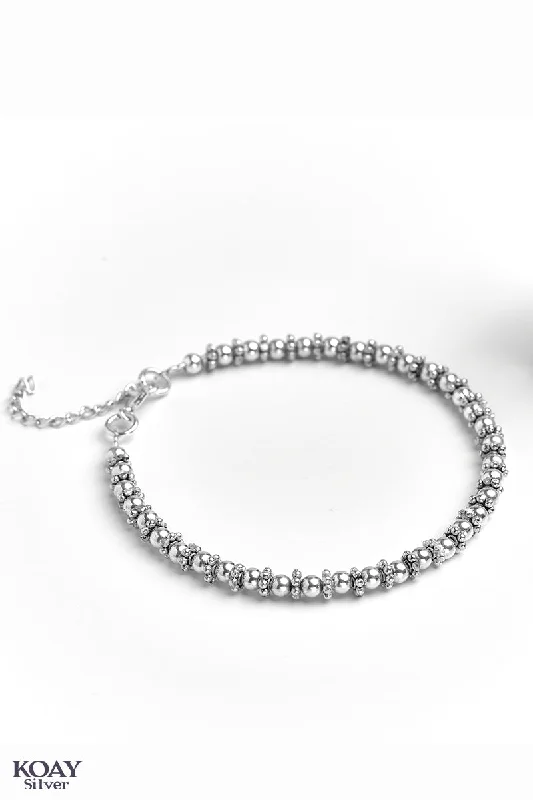 elegant bangles for women-Silver Balls Bracelet (02)