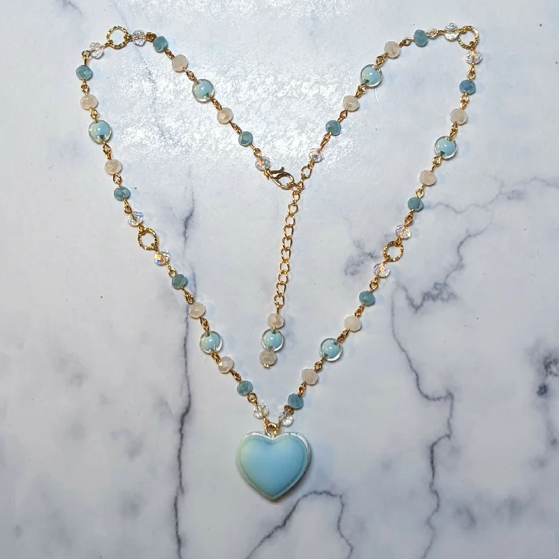 gemstone pendant necklaces for women-Heart Macaron Necklace