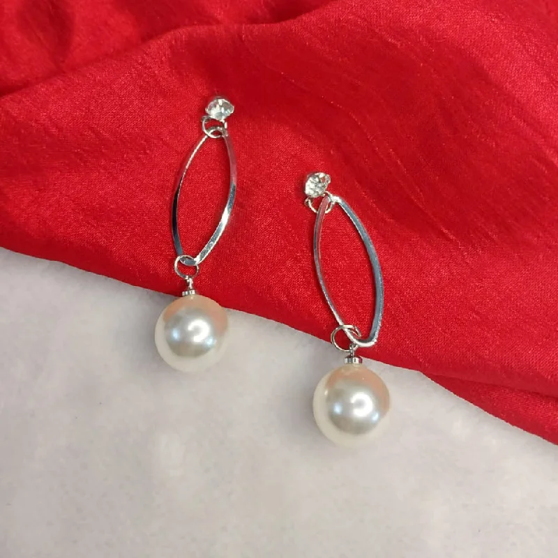 matching earrings for women-Lucentarts Jewellery Silver Plated Dangler Earrings