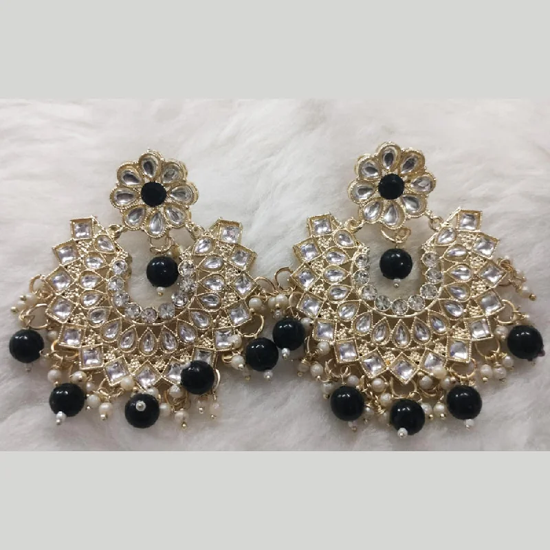 chandelier drop earrings for women-Khushboo Jewellers Gold Plated Dangler Earrings (Assorted Color)