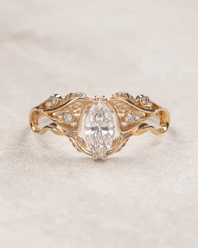 Lab grown diamond art nouveau engagement ring / Callisto