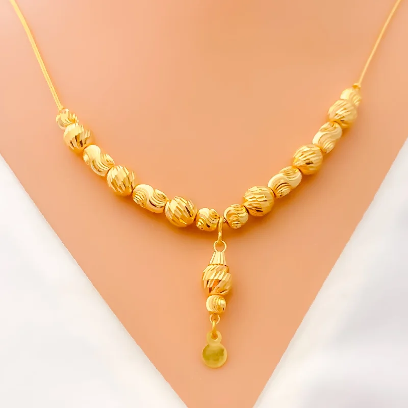 personalized birthstone necklaces for women-Stunning Artistic 21k Gold Necklace