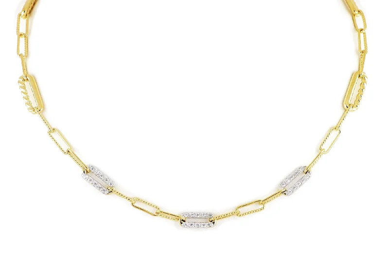 diamond necklaces for women-Diamante Three Station Pavé Necklace