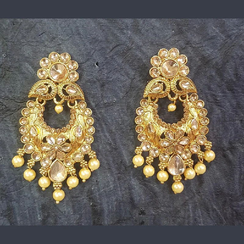 silver earrings for women-Shreeji Gold Plated Dangler Earrings