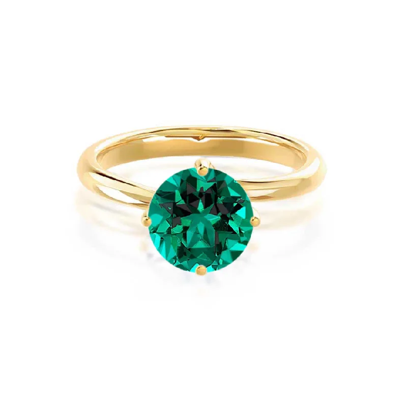 ANNORA - Chatham® Emerald 18k Yellow Gold Twist Solitaire Ring