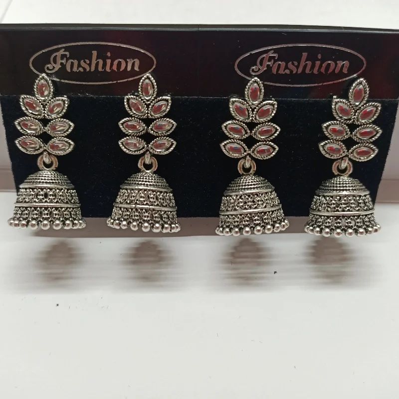 chandelier earrings for women-Tahura Oxidised Plated Jhumki Earrings