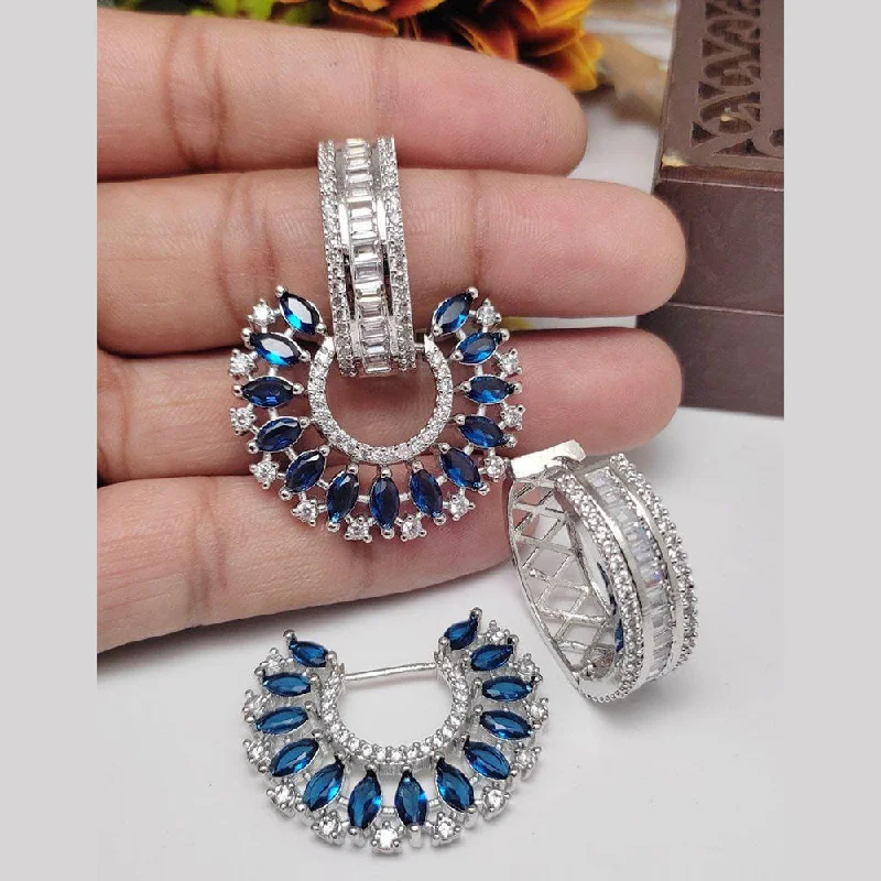 custom hoop earrings for women-Manisha Jewellery Silver Plated AD Stone Dangler Earrings