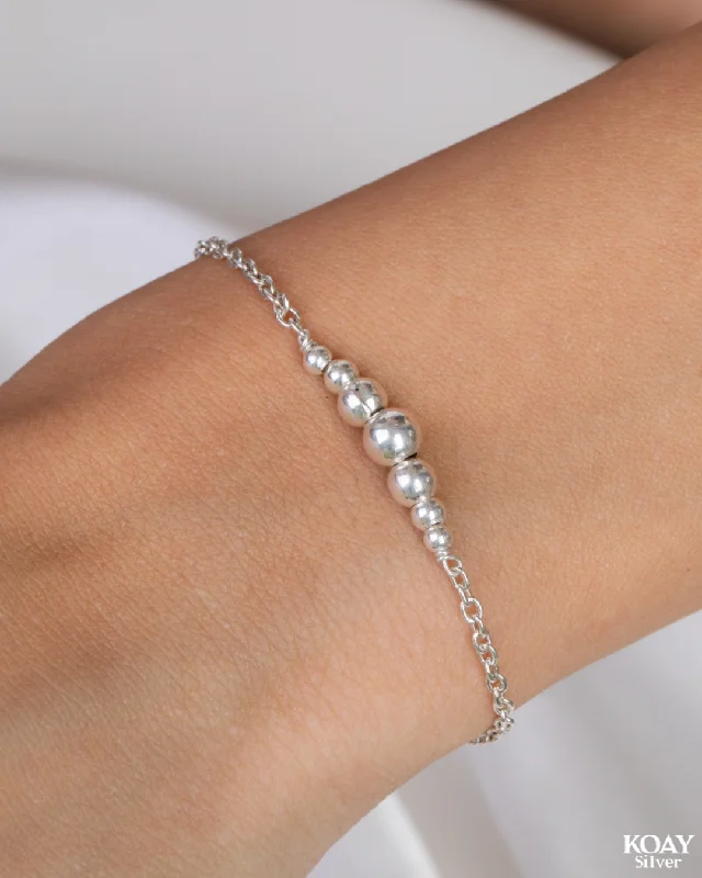 bracelets with charms for women-Seven silver balls bracelet