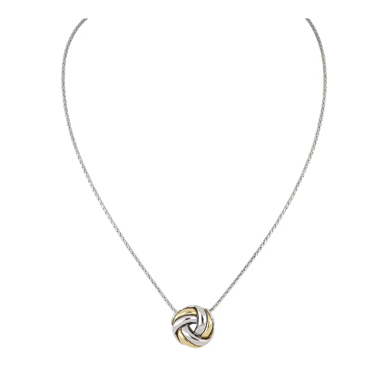 affordable necklaces for women-Infinity Knot Two Tone Slider Necklace