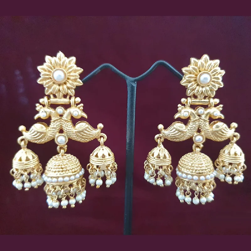 chic earrings for women-Neepa Jewells Copper Gold Jhumki Earrings