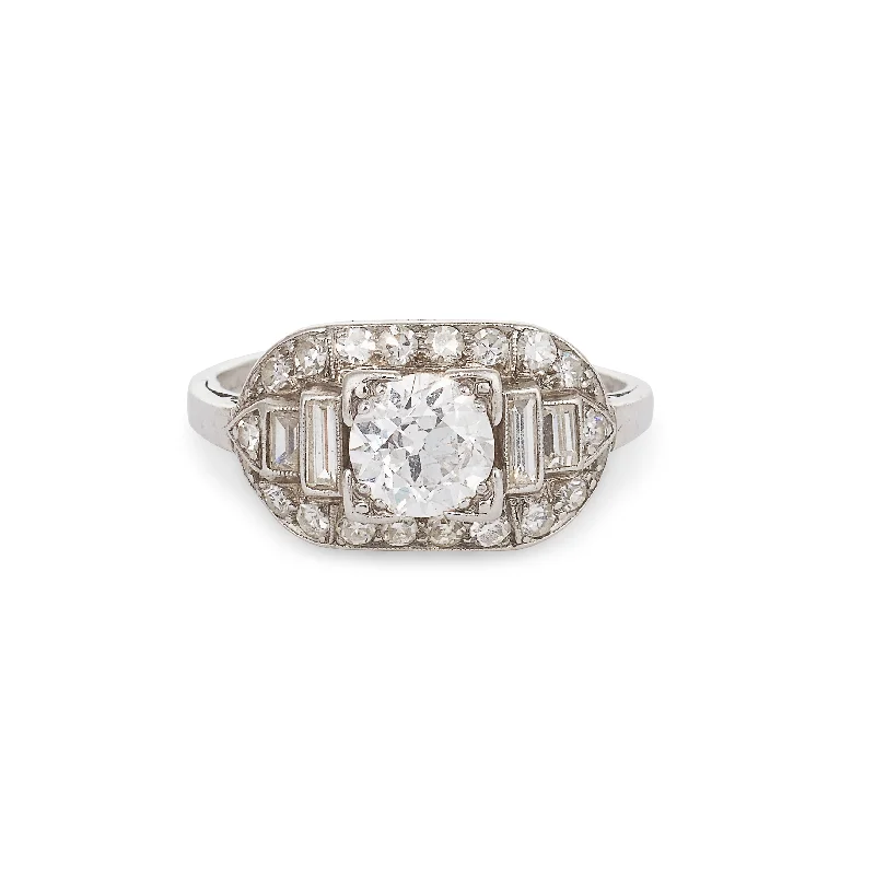 Art Deco Diamond Saddle Ring