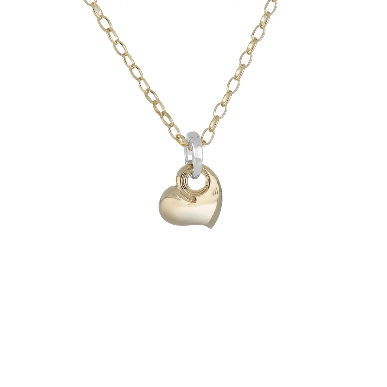 wedding necklaces for women-Puffed Heart Small Necklace - Gold