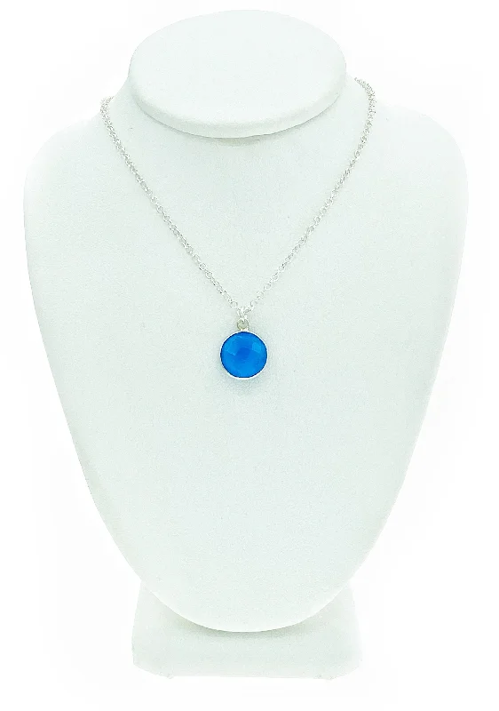 affordable necklaces for women-Blue Chalcedony Gemstone Necklace