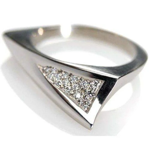 modern diamond engagement rings for women-18ct White Gold & Diamond Mens Ring - Thorn