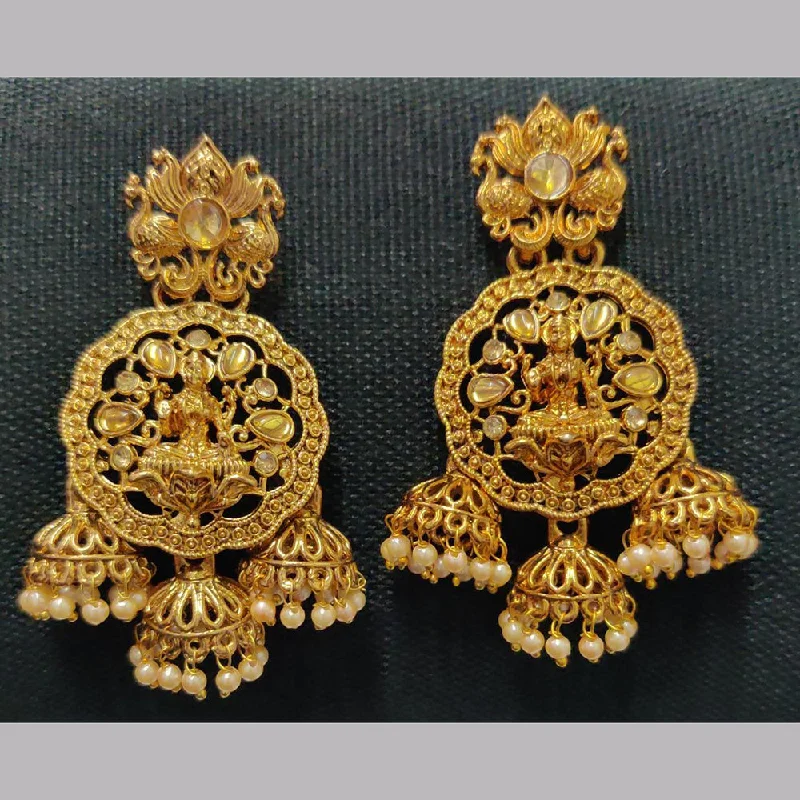 fashion dangle earrings for women-Shreeji Gold Plated Crystal Stone Earrings