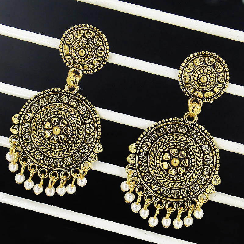 silver earrings for women-Mahavir Gold Plated Dangler Earrings